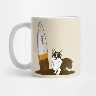 Dark corgi summer surf Mug